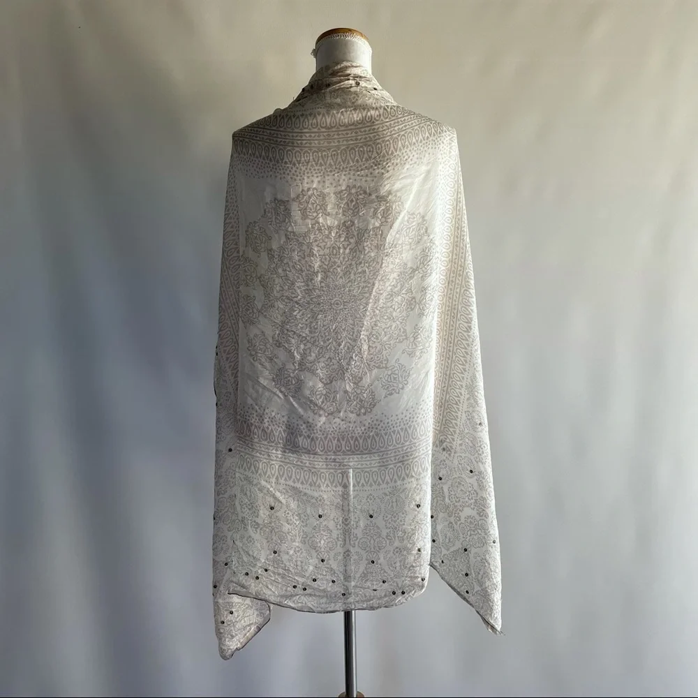 Promod Sequined Silk Scarf - 40” x 40”